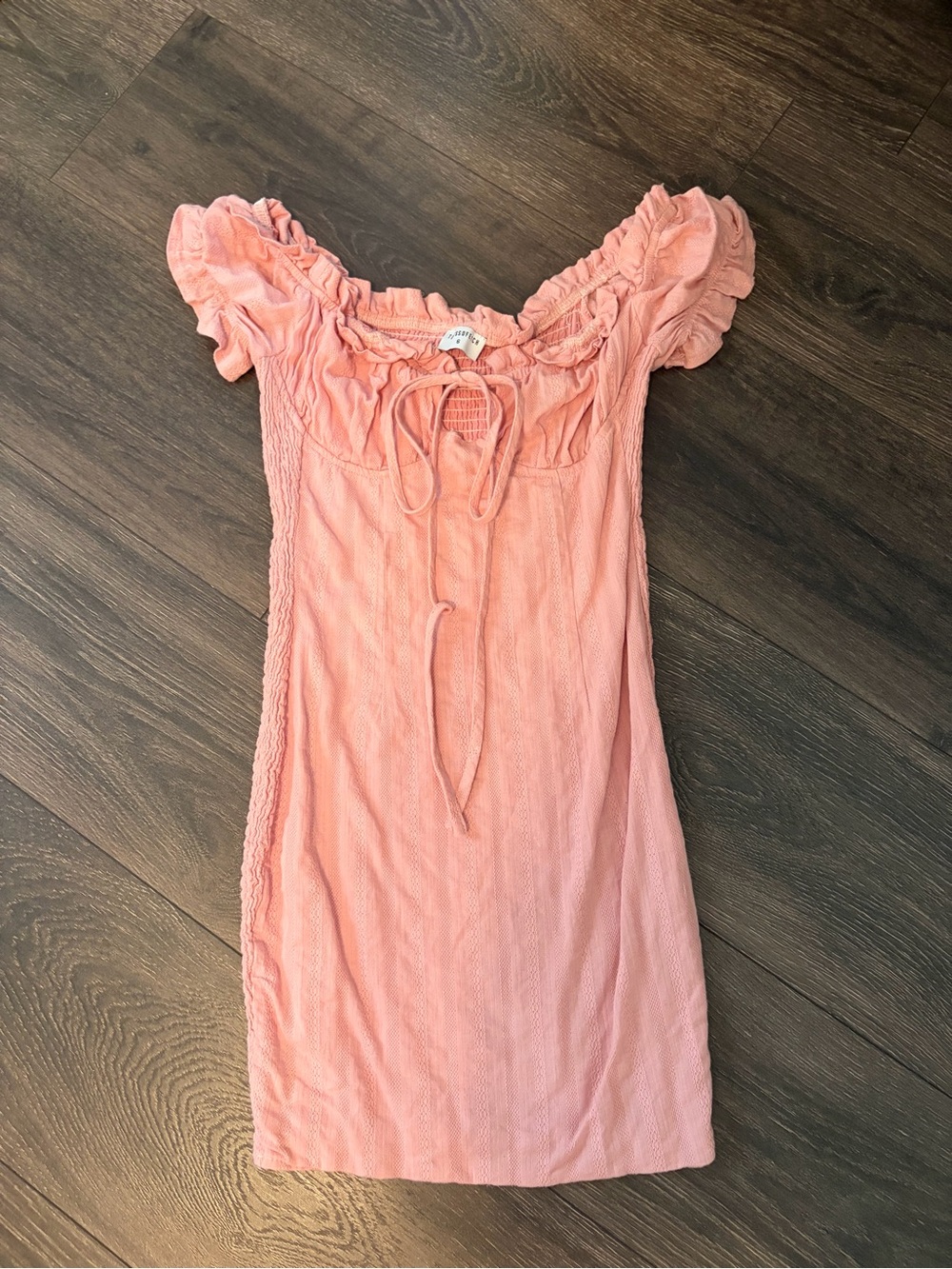 That’s So Fetch Pink Off-Shoulder Tie-Front Tunic Top 6